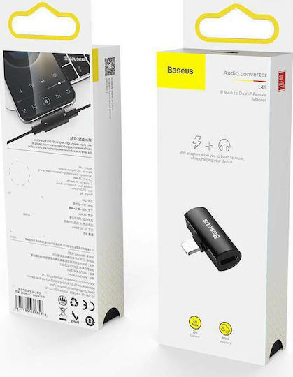Baseus L46 Converter Lightning male to Lightning 2x female Gray 1pcs