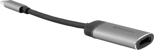 Verbatim Converter HDMI female to USB-C male Gray 1pcs 49143