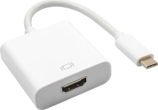 Akyga Μετατροπέας USB-C male σε HDMI female Λευκό 1τμχ AK-AD-53