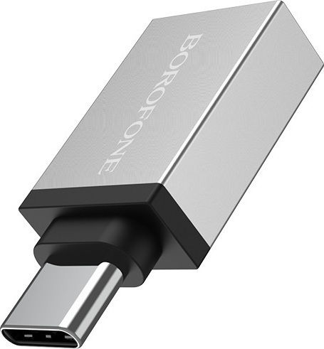 Borofone BV3 Konverter USB-C männlich zu USB-A weiblich Silber 1Stück