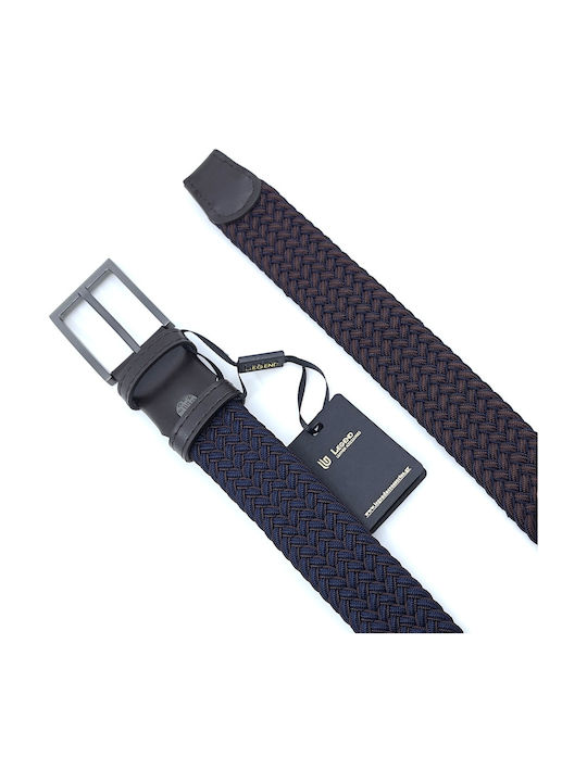 Elastic Men's Belt Knitted Double Sided Navy Blue
