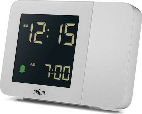 Braun BC015W-DCF Επιτραπέζιο Ψηφιακό Ρολόι LCD με Ξυπνητήρι Λευκό 67161