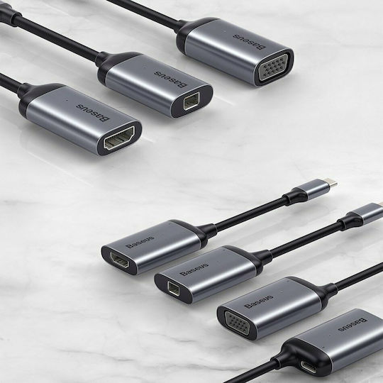 Baseus Enjoyment Series Converter USB-C male to VGA female Gray 1pcs