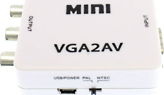 Конвертор VGA женски към RCA женски Бял 1бр