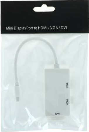 Techly Μετατροπέας DisplayPort male σε DVI-D / HDMI / VGA female Λευκό 1τμχ IADAP DP-COMBOF2