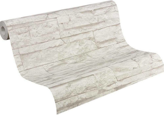 Tapet de Perete 1000x53cm Wood Stone Vinil Bej Lavabil