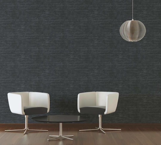 Wall Wallpaper Industrial Vinyl Black 1005x53cm Washable