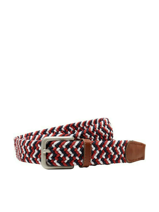 Еластична Мъжки Колан Knitted Red Dahlia Navy