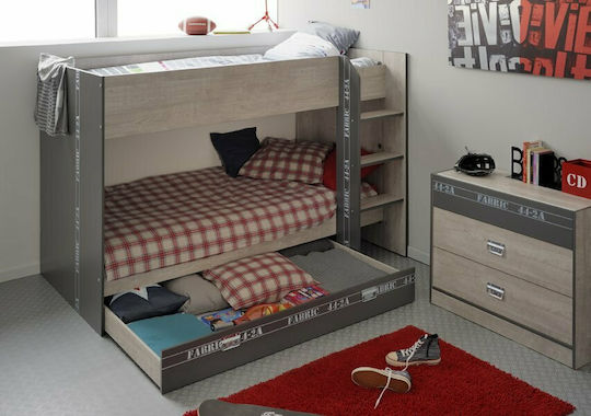 Wooden Kids Bedside Table Lab Brown 40x28x45cm