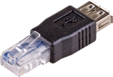 Akyga Конвертор USB-A женски към RJ-45 мъжки Черен 1бр AK-AD-27