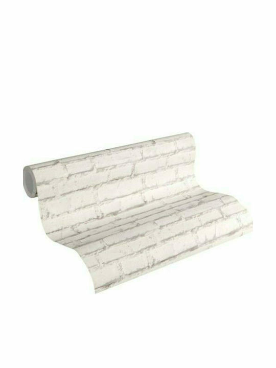 Ταπετσαρία Τοίχου Wood Stone Off White 1000x53cm Πλενόμενη