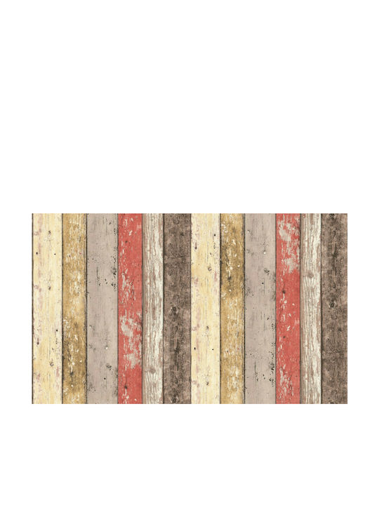 Ταπετσαρία Τοίχου Wood Stone Βινυλίου Μπεζ 1000x53cm Πλενόμενη
