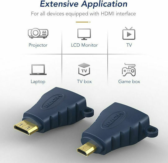 Cabletime AV599 Μετατροπέας micro HDMI male σε HDMI female Μπλε 1τμχ