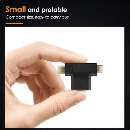 Cabletime C160 Convertor USB-A feminin în USB-C / micro USB masculin 1buc