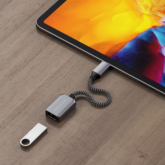 Satechi Μετατροπέας USB-C male σε USB-A female Γκρι 1τμχ ST-UCATCM