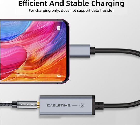 Cabletime C160 Μετατροπέας USB-C male σε 3.5mm / USB-C female Γκρι 1τμχ