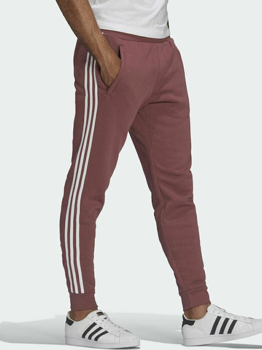 Adicolor Classics 3 Stripes Παντελόνι Φόρμας με Λάστιχο Quiet Crimson