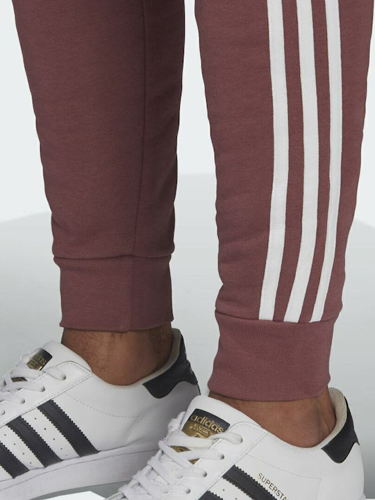 Adicolor Classics 3 Stripes Παντελόνι Φόρμας με Λάστιχο Quiet Crimson