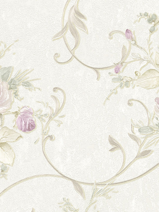 Wallpaper Romantica 3 Vinyl Beige L1000xW53cm Washable