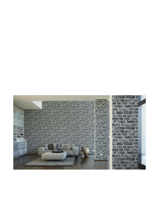Wall Wallpaper Brick Vinyl Gray 1000x53cm Washable