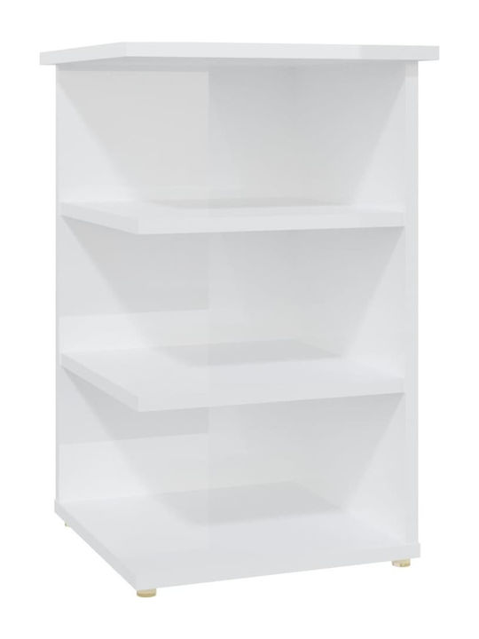 Shelving Unit Floor White Glossy 35x35x55cm