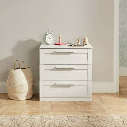 Mamas & Papas Atlas Nimbus Baby-Möbel-Set mit Bett, Kinderzimmer-Schublade & Chaniging Tisch Weiß