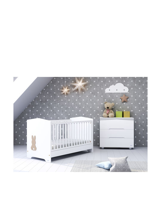 Casababy Rabbit Комплект Бебешки Мебели с Легло и Чекмеджета Бяло / Кафяво