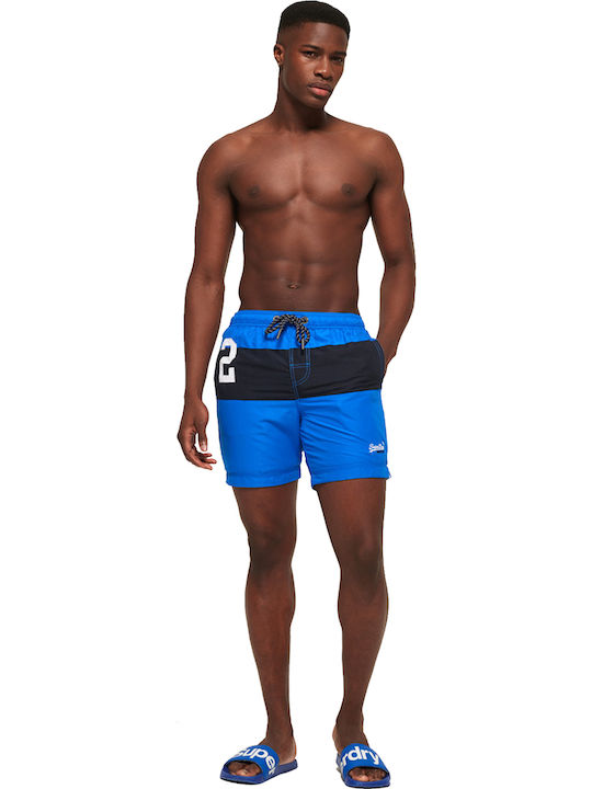 Superdry Waterpolo Banner Herren Badebekleidung Shorts Marineblau Gestreift