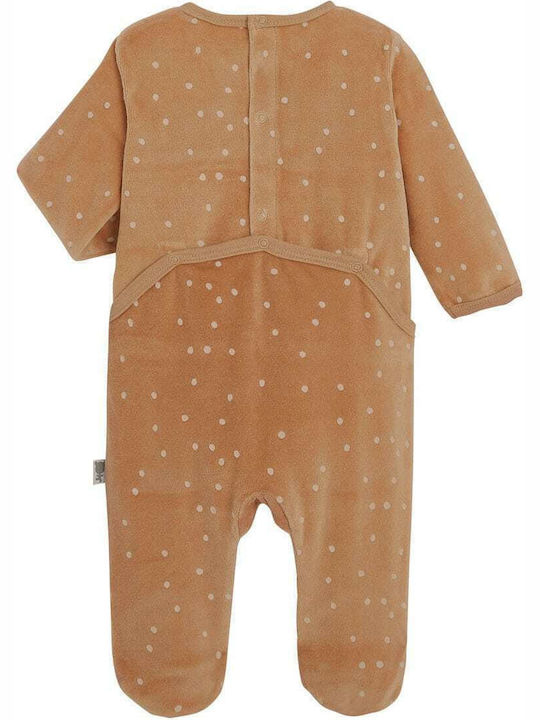 Petit Beguin Φορμάκι Pyjama Bebe Velours Janeiro 6011411-JANEIRO Καφέ Κορίτσι