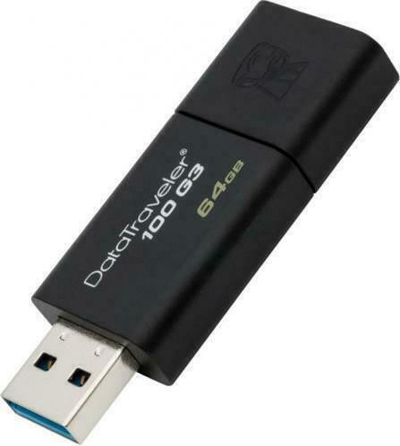 Kingston DataTraveler 100 G3 64GB USB 3.0 Стик Черен