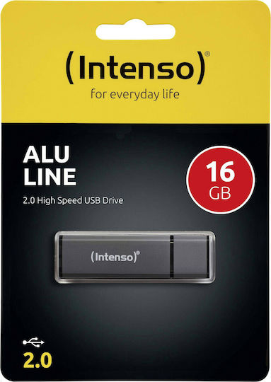 Intenso Alu Line 16GB USB 2.0 Stick Γκρι