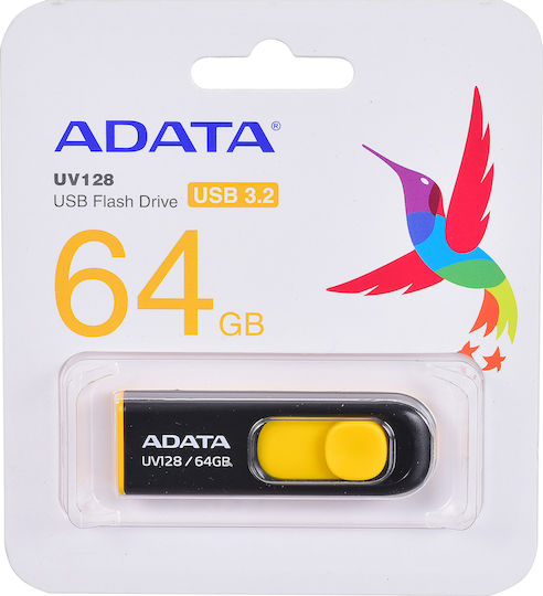 Adata DashDrive UV128 64GB USB 3.0 Stick Yellow