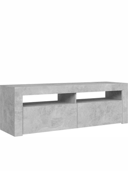TV-Ständer mit LED-Beleuchtung Grau Beton M120xT35xH40cm