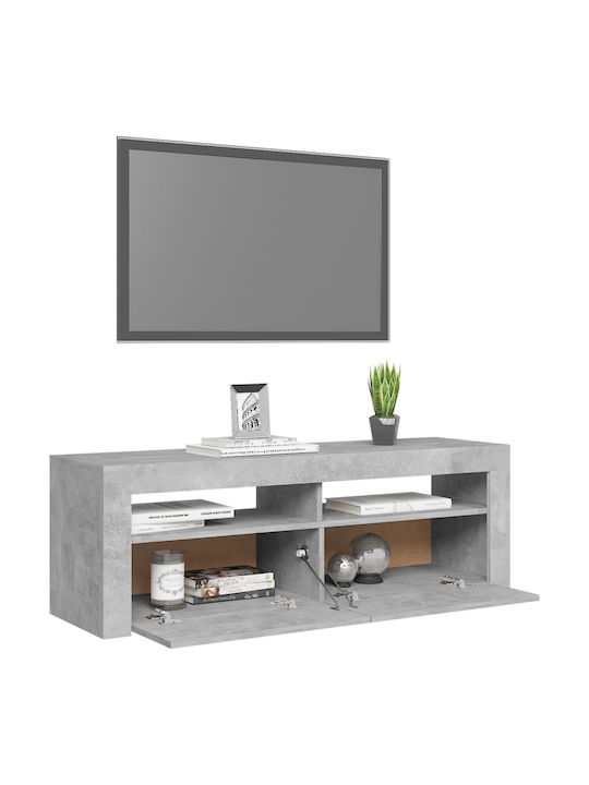 TV-Ständer mit LED-Beleuchtung Grau Beton M120xT35xH40cm