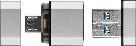 MediaRange 8GB USB 2.0 Stick with connection USB-A & micro USB-B White