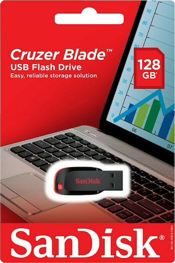 Sandisk Cruzer Blade 128GB USB 2.0 Stick Black