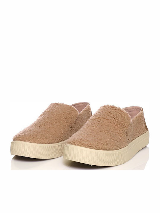 Sunset Fur Γυναικεία Slip-On Μπεζ