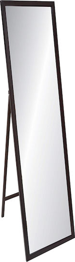 Liberta Einfacher Boden- oder Standspiegel mit Schwarzem Holzrahmen 146x45cm