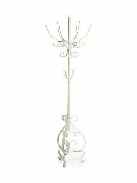 Artekko Freestanding Coat Rack Metallic Λευκός 51x51x193cm