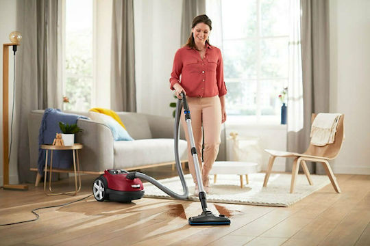 Philips Performer Silent Staubsauger 750W Eingetütet 4Es Burgundisch