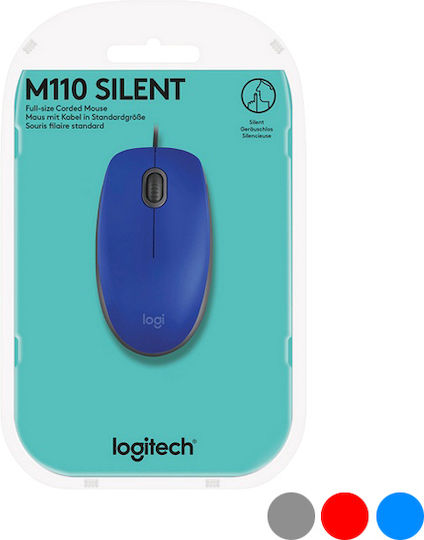 Logitech M110 Silent Безжичен Мишка Син