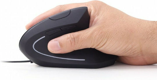 Gembird MUS-ERGO-01 Wired Ergonomic Vertical Mouse Black