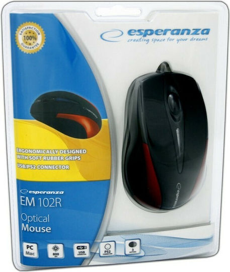Esperanza Sirius Wired Mouse Red