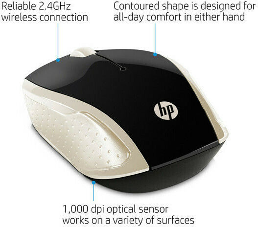 HP 200 Wireless Mouse Gold