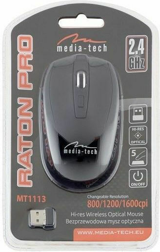 Media-Tech Raton Pro Ασύρματο Ποντίκι Μαύρο