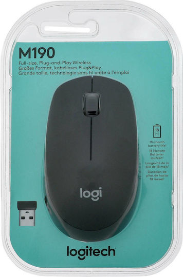 Logitech M190 Ασύρματο Ποντίκι Μαύρο