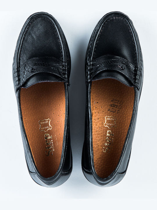 Pantofi de damă de proveniență grecească Step Shoes Pantofi din piele SX:180 Negru