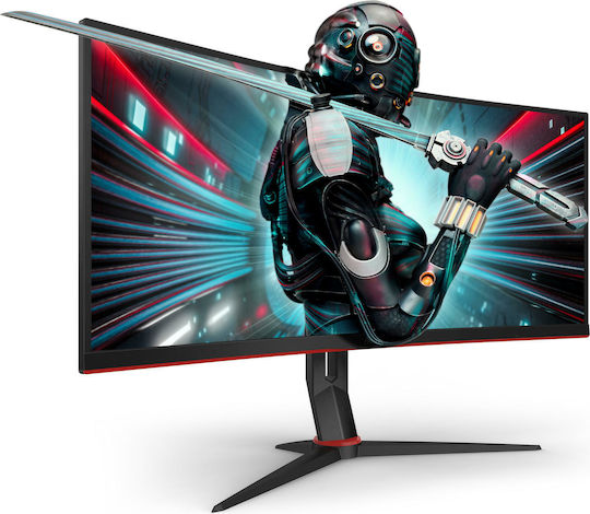 AOC CU34G2 Ultrawide VA Curbat Monitor de jocuri 34" QHD 3440x1440 cu Timp de Răspuns 5ms GTG