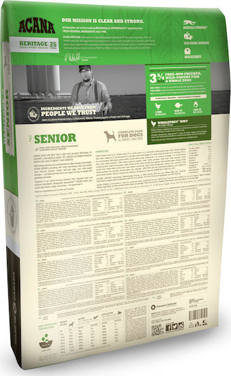 Acana Senior 2kg Ξηρά Τροφή Διαίτης, χωρίς Σιτηρά για Ηλικιωμένους Σκύλους με Κοτόπουλο και Ψάρια