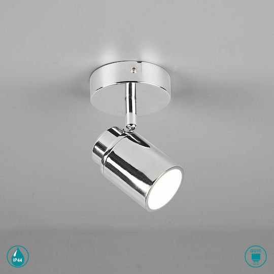 Trio Lighting Μονό Σποτ με Ντουί GU10 σε Ασημί Χρώμα